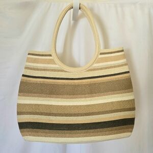 ( Joy Susan ) Neutral Stripe Tote Bag